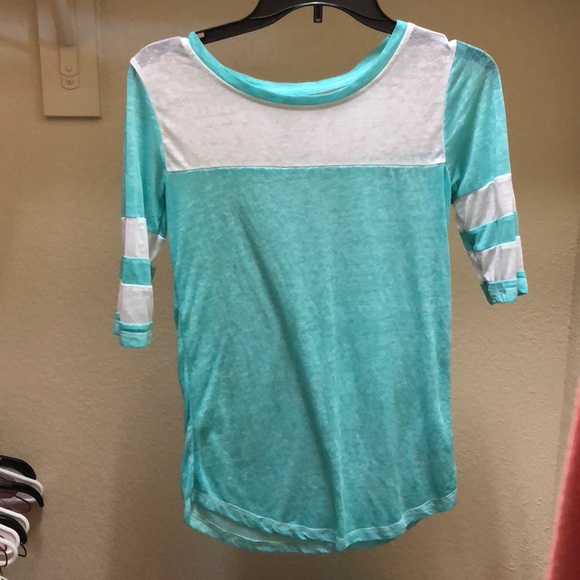 This is a lightweight sheer varsity striped shirt - Picture 1 of 1